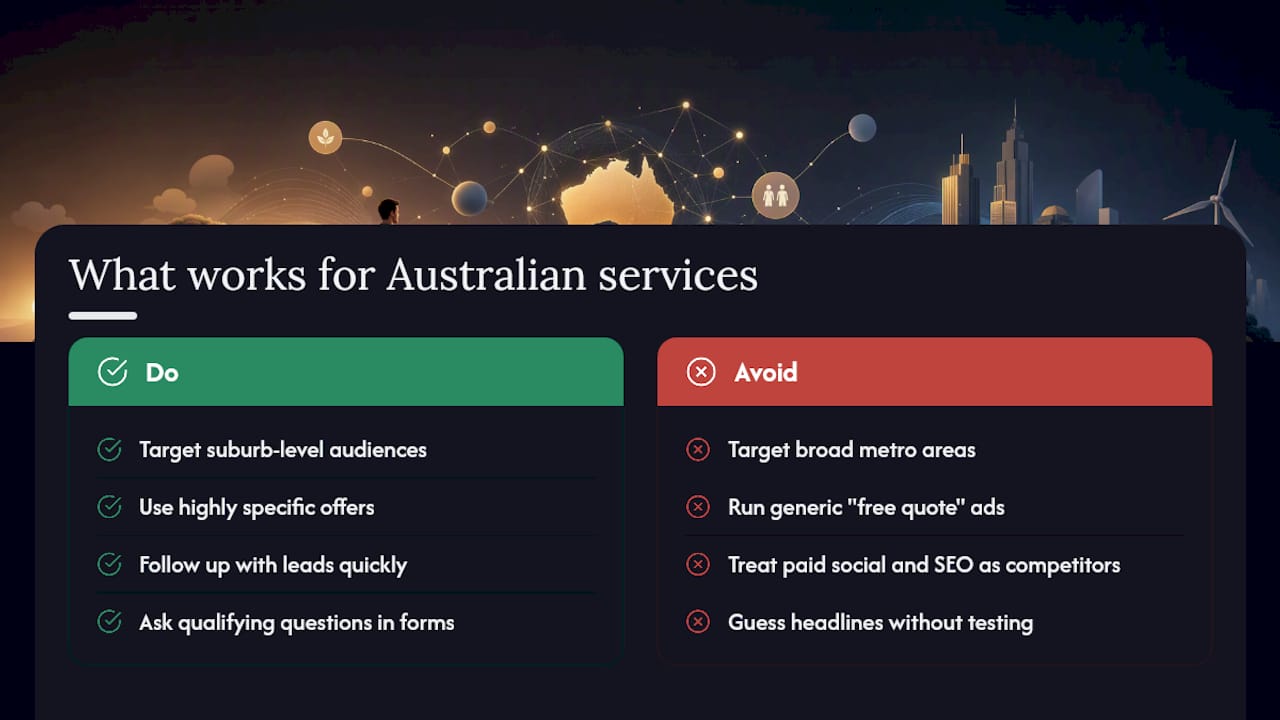 What we see working for Australian service businesses ,  overview diagram