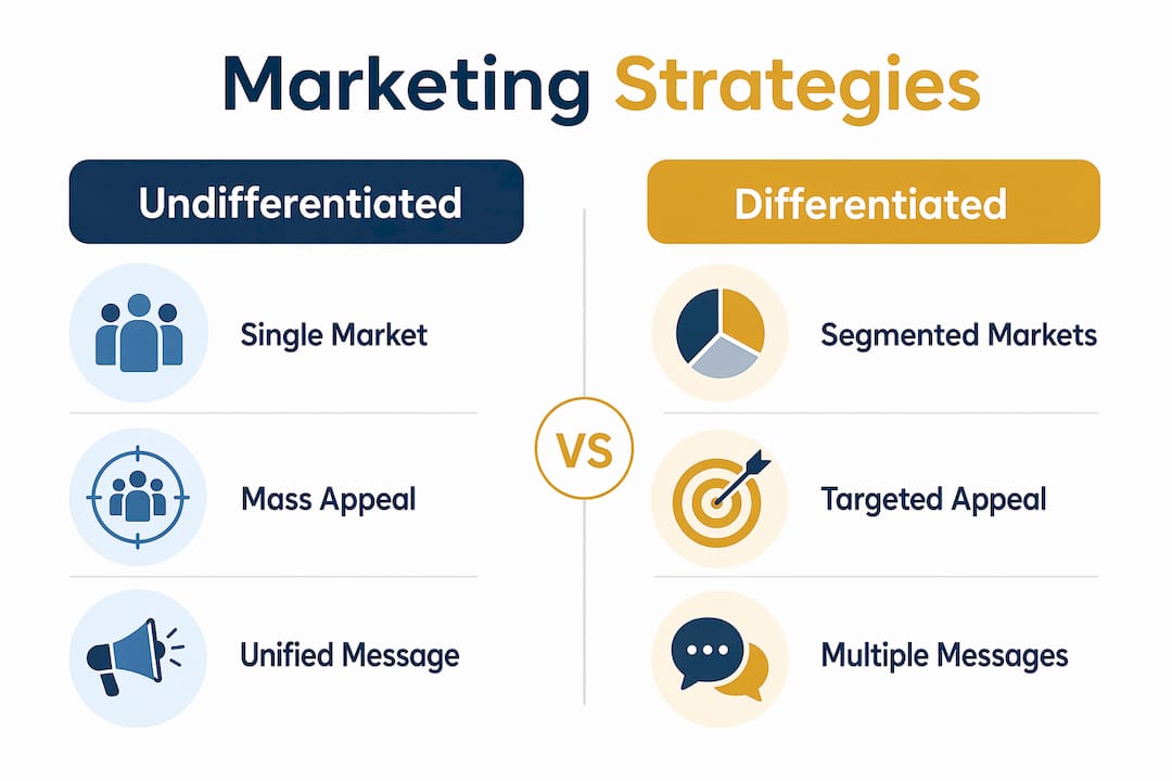 Infographic comparing undifferentiated and differentiated marketing